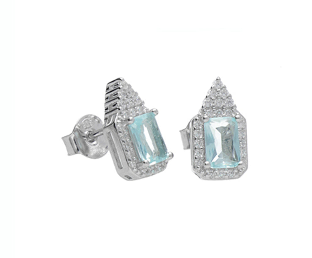 Mikiko 또는 ag925 보석 스와로브스키 흰색과 파란색 MO7597A4AZZURRO