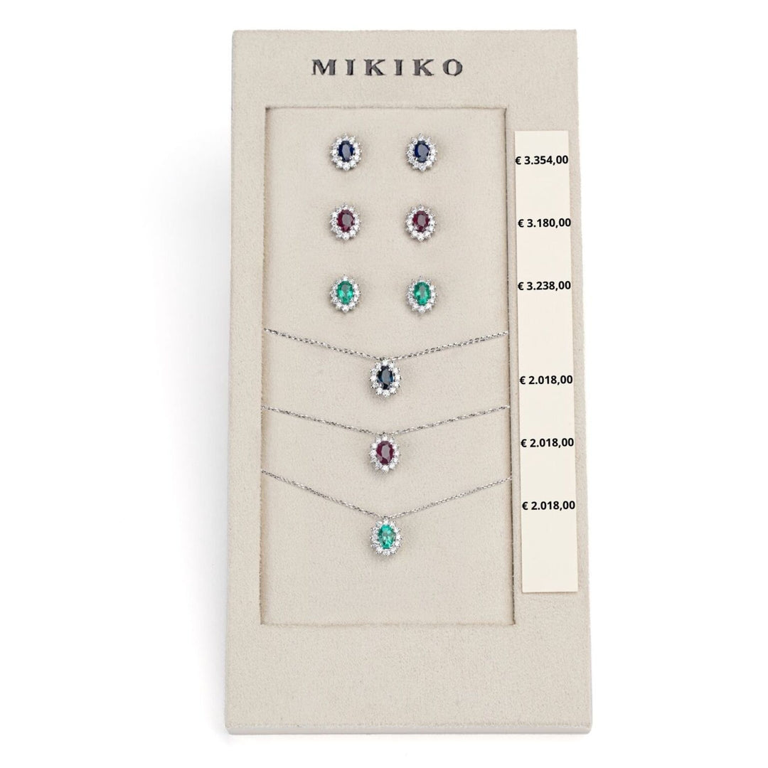 Συσκευασία Mikiko cl 5048 + ή 5031 18kt οβάλ 7x5 ζαφείρι, ρουμπίνι και σμαραγδί. M.LIGHTBOX.12-N
