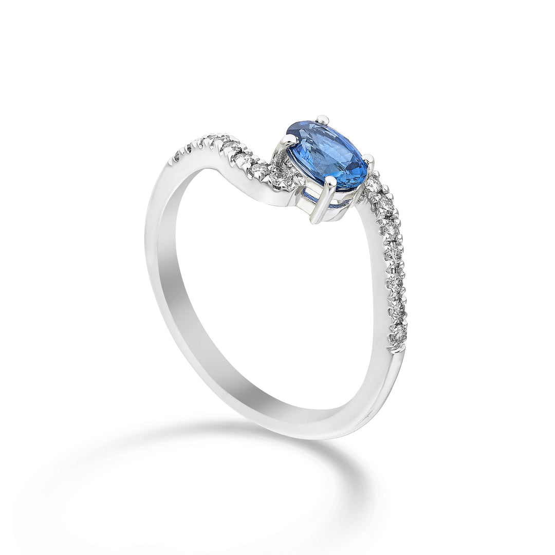 Anillo Golay de zafiro ovalado 5x4 con vástago en "s" empotrada ACLG434DIZB54-24086110106