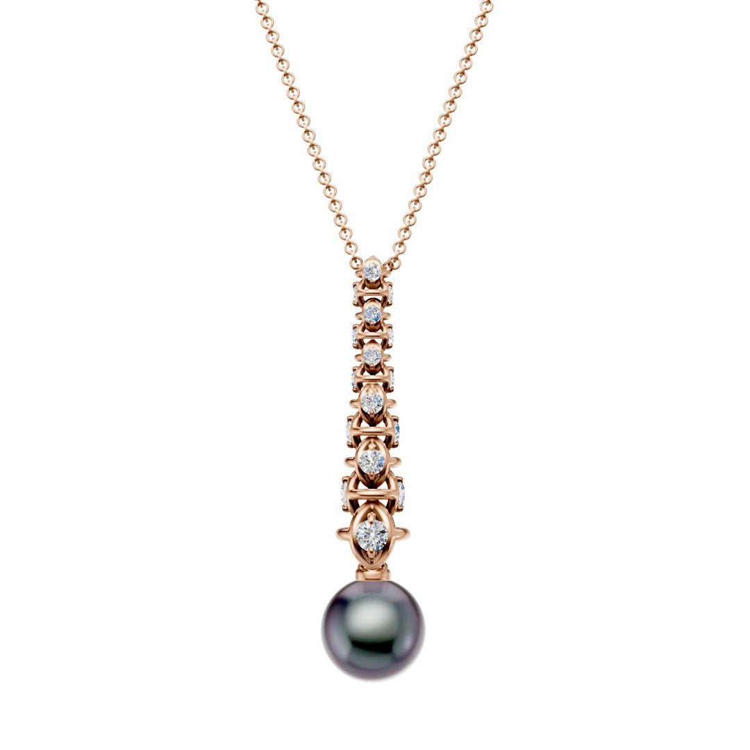 Collar Golay de eslabones suaves en oro rosa - Perla tailandesa GD594DTHR-25024110239