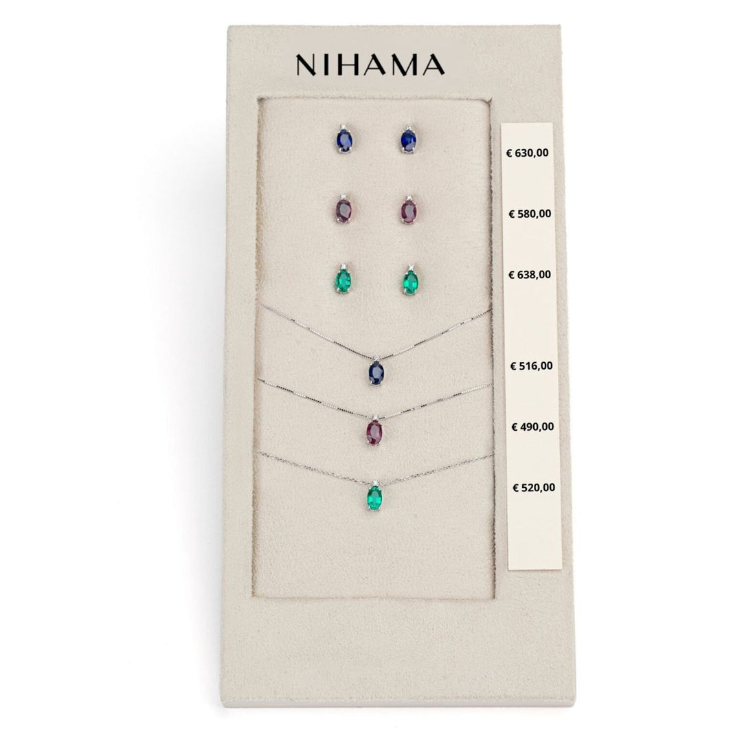 Nihama-Paket cl 5034 + oder 5023 9kt oval 6x4 Saphir, Rubin und Smaragd tr. N.LIGHTBOX.9-T9K