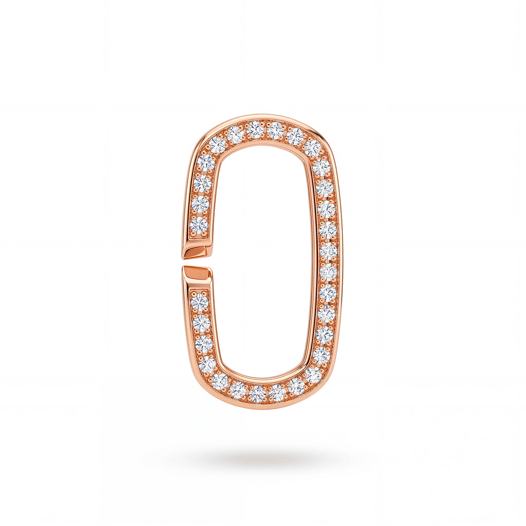 Golay anello grande chiusura incassato con diamanti, in oro rosa 18k GMICHBIGDIO3