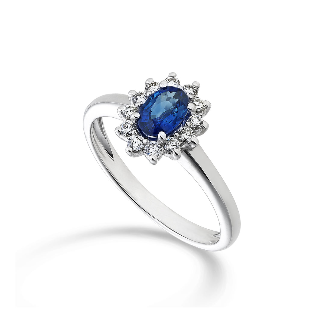 Mikiko, ein 9-karätiger ovaler Saphir mit 6 x 4 ct. 0,40 Durchm. 0,23 ct MA5093R4ZFD