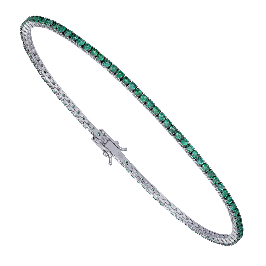 Bracelet tennis en fil émeraude World Diamond Group BTF001SM2