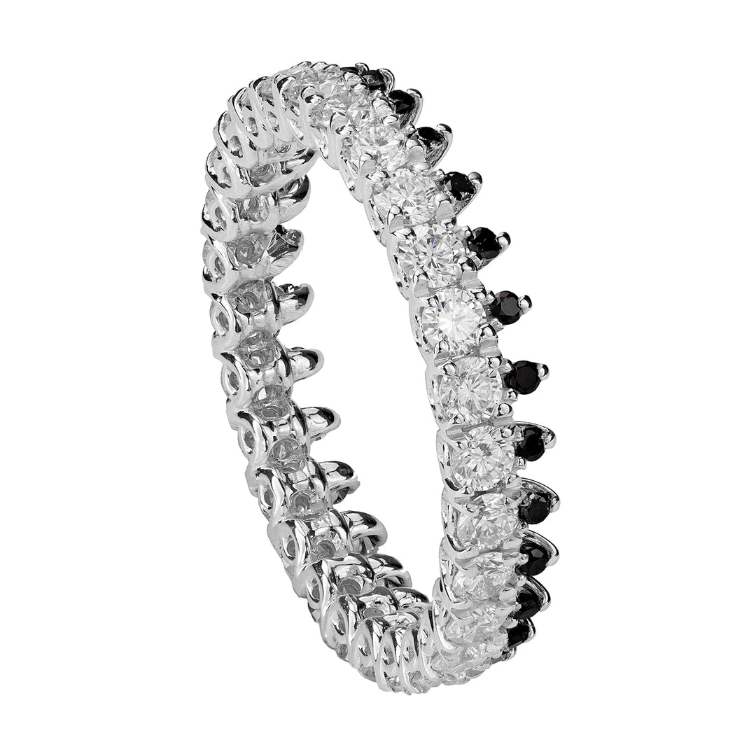Anel de dedo de diamante preto e branco Golay ADG015DIBK-18011110012