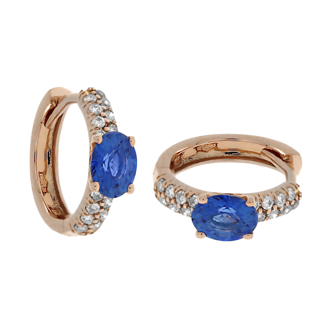 Golay 6x4 sapphire circle earrings and pave&