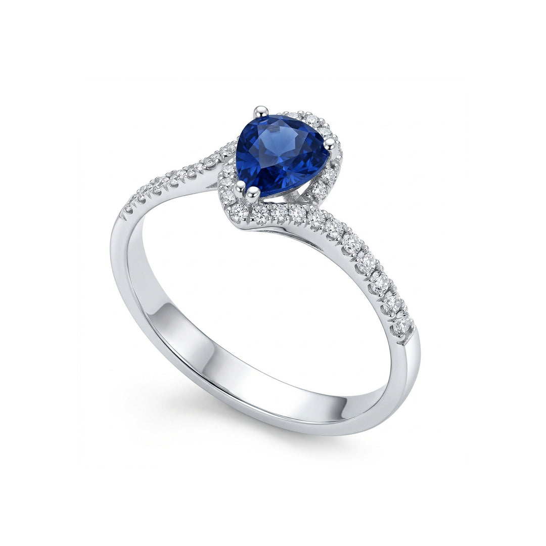 Golay anello zaffiro blu goccia 5x6 con contorno ACLC028WDIZB1-21070110041
