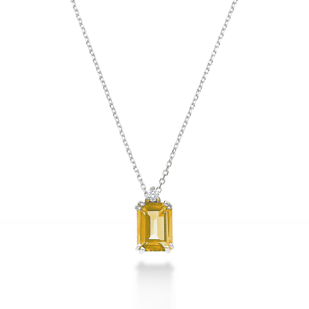 Nihama cl 18k sekizgen sitrin 7x5 ct.0,85 çap. ct.0,025 NPCL090DICITR2O4
