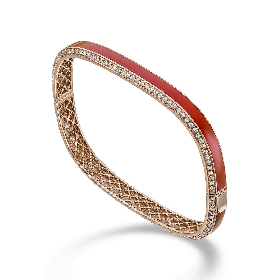 Pulseira Golay cubo de luz, esmalte coral e diam. 6,00 mm BCUB002DICOR-23256110015