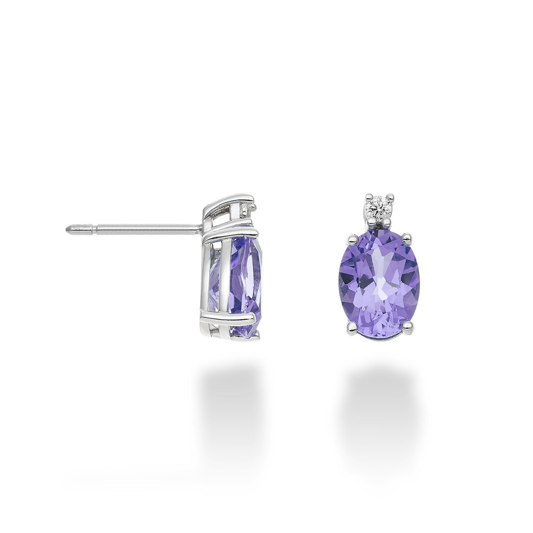 Nihama ή 18k οβάλ αμέθυστος 8x6 ct.2,20 διαστ. 0,05 ct NO5025O4AMET