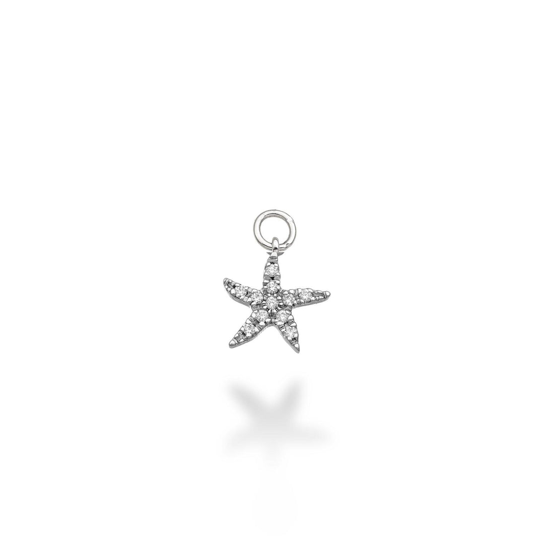 Breloc stea de mare mică de World Diamond Group 18k ct.0,06 g față de aur alb GCH221DIO4