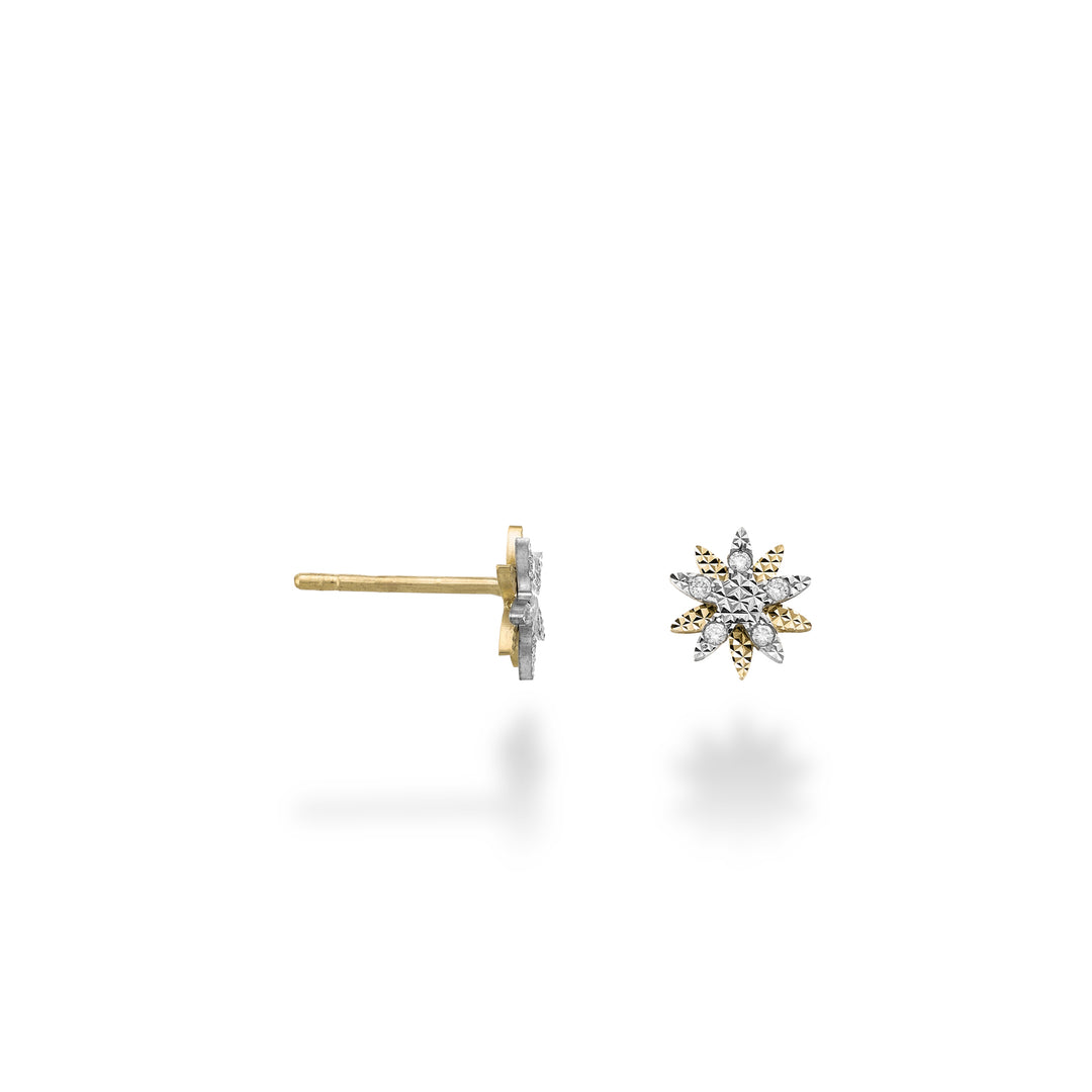 Mikiko eller 18k blomstermønster med diamanter, elementer i gult gull og hvitt gull MO5181O7BR006