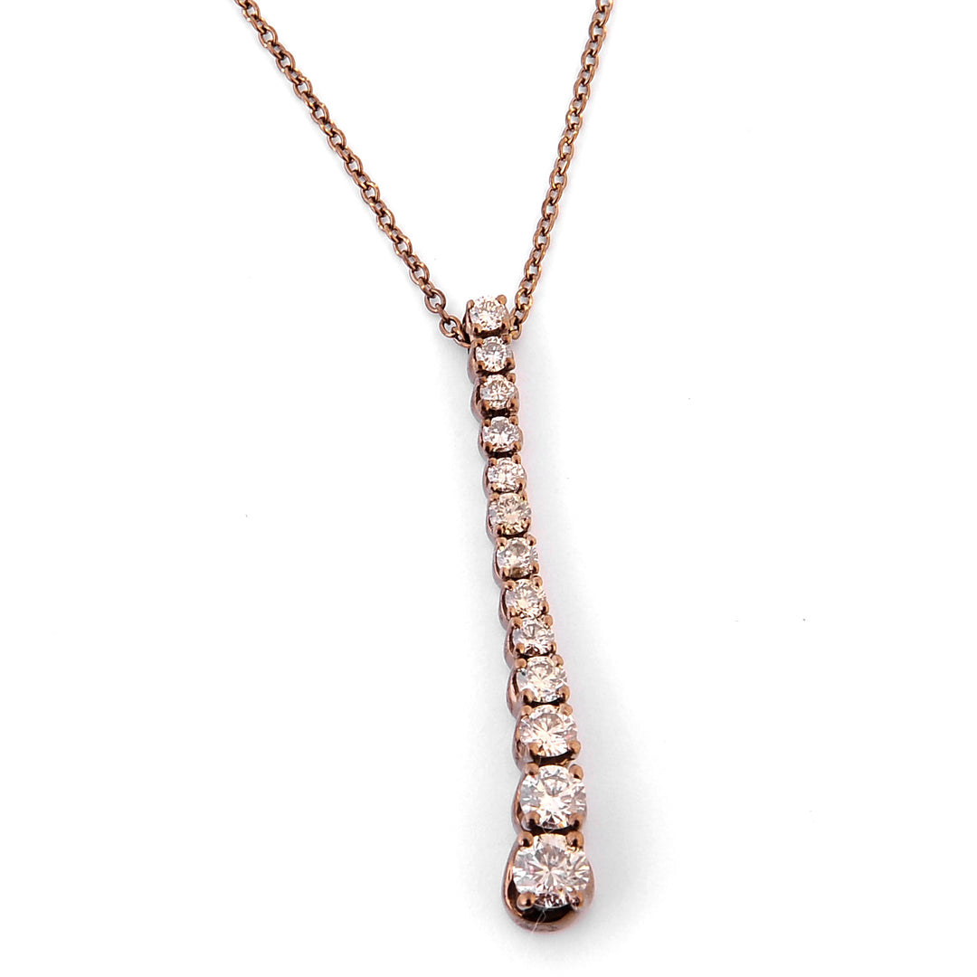 Golay-Halskette mit Grace-Linienelement und skalierten braunen Diamanten GAB1842GBW