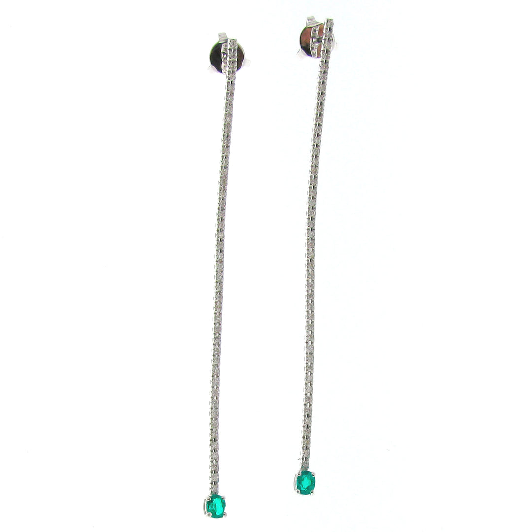 Golay tenniskorvakoru 1 rivi + smaragdiovaalit 7 cm OCR1F7E-12013110004