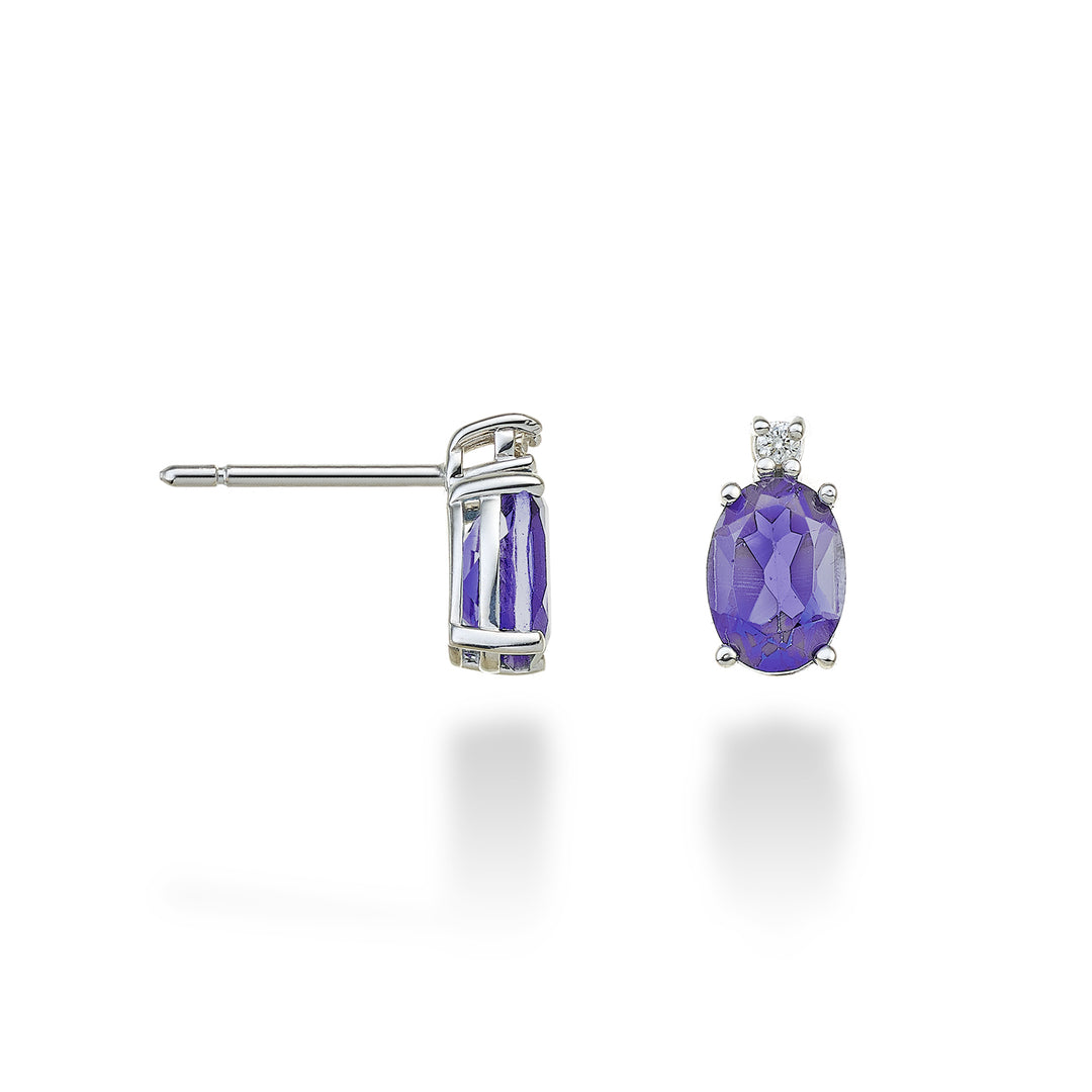 Nihama of 18k ovale amethist 7x5 ct.1,20 diam. 0,03 ct NO5024O4AMET