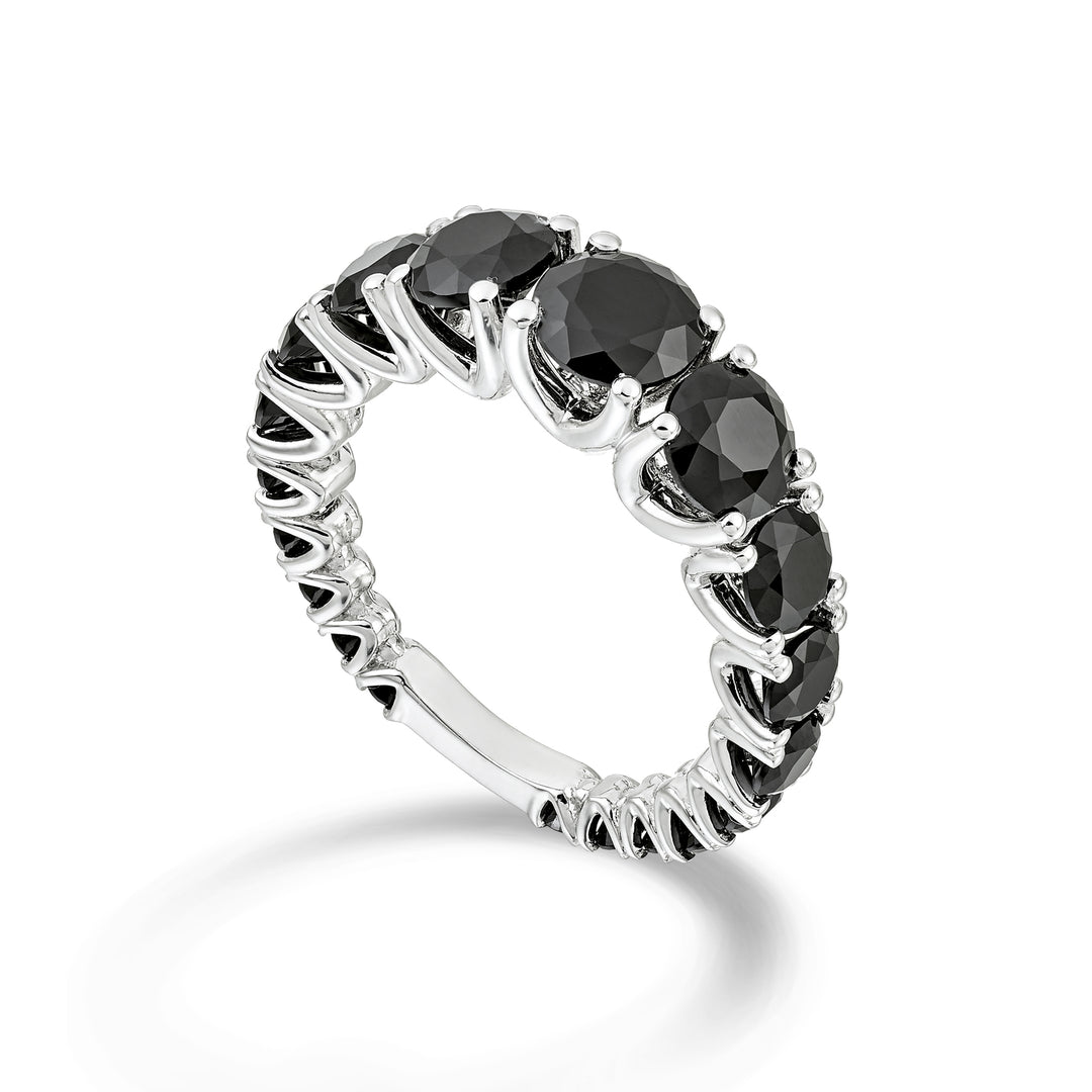 ニハマ 18kt ブラック グラデュエーテッド スピネル ホワイト ゴールド バー付き NXDABIC1498SBKO4