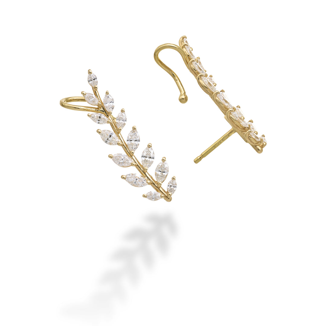 Golay olive tree mono earring with marquise, yellow gold, right OD840DGDX-26062110082