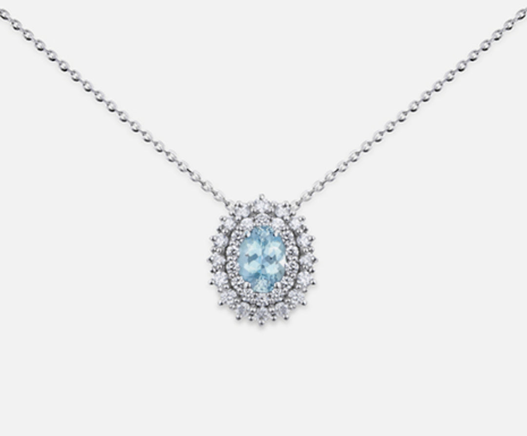 Mikiko cl 18k ovaal aquamarijn 6x4 ct.0.30 dia ct.0.37 MD5060O4AM