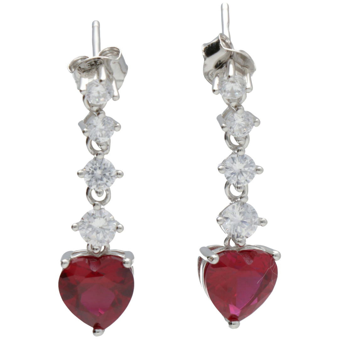 Nihama o ag925 gema swarovski blanco y rojo NO7641A4RED00