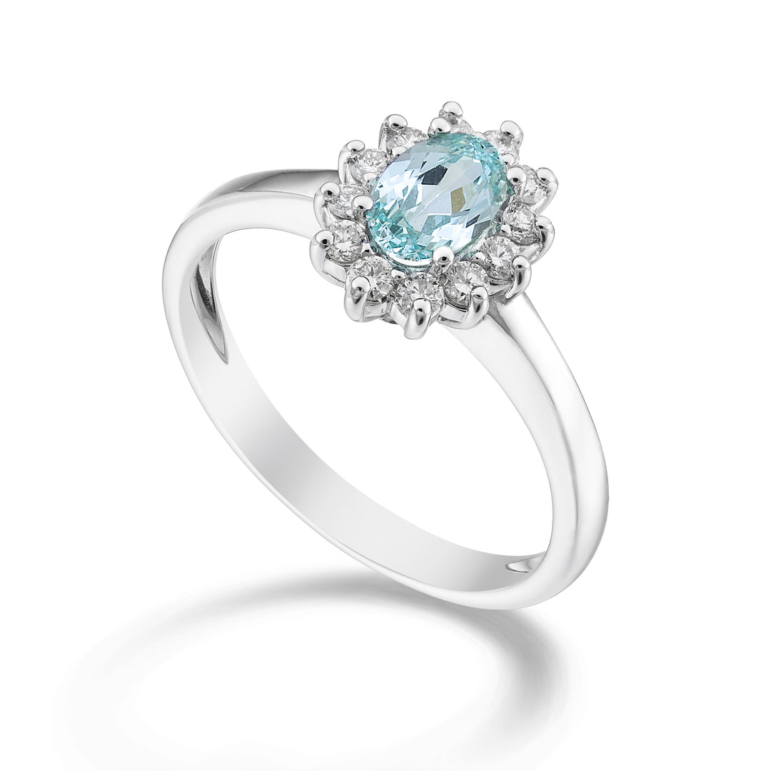 Nihama μια τουρμαλίνη 18k οβάλ paraiba 6x4 ct.0,70 διάμ. 0,23 ct NA5093O4PAR