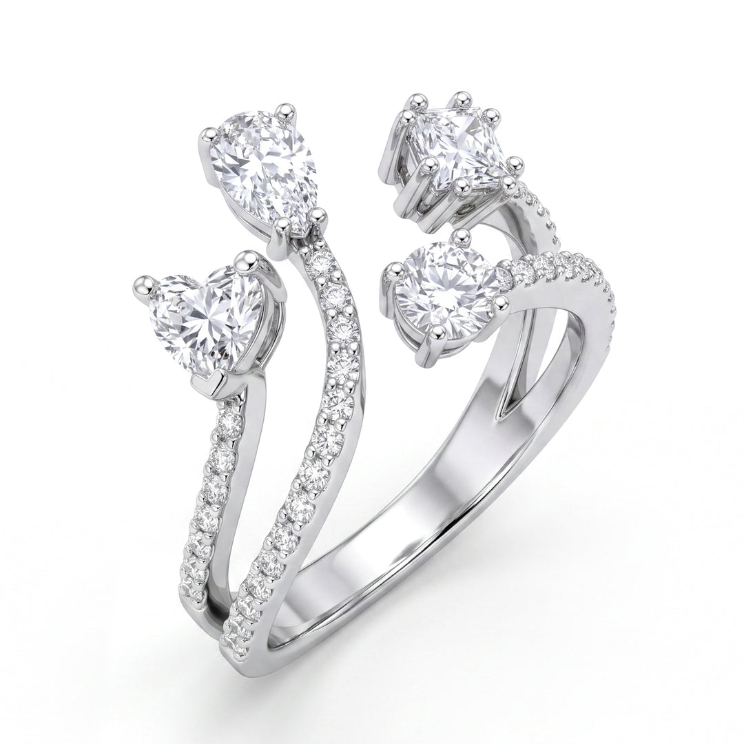 Golay-ring med fyra diamanter och diamanter på skaftet AMP664DB-26119110162