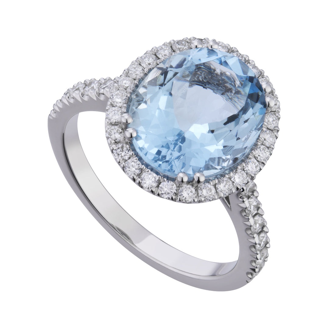 World Diamond Group oval aquamarine ring 12x10 and diamonds ACLC070DIAQ7-21271110037