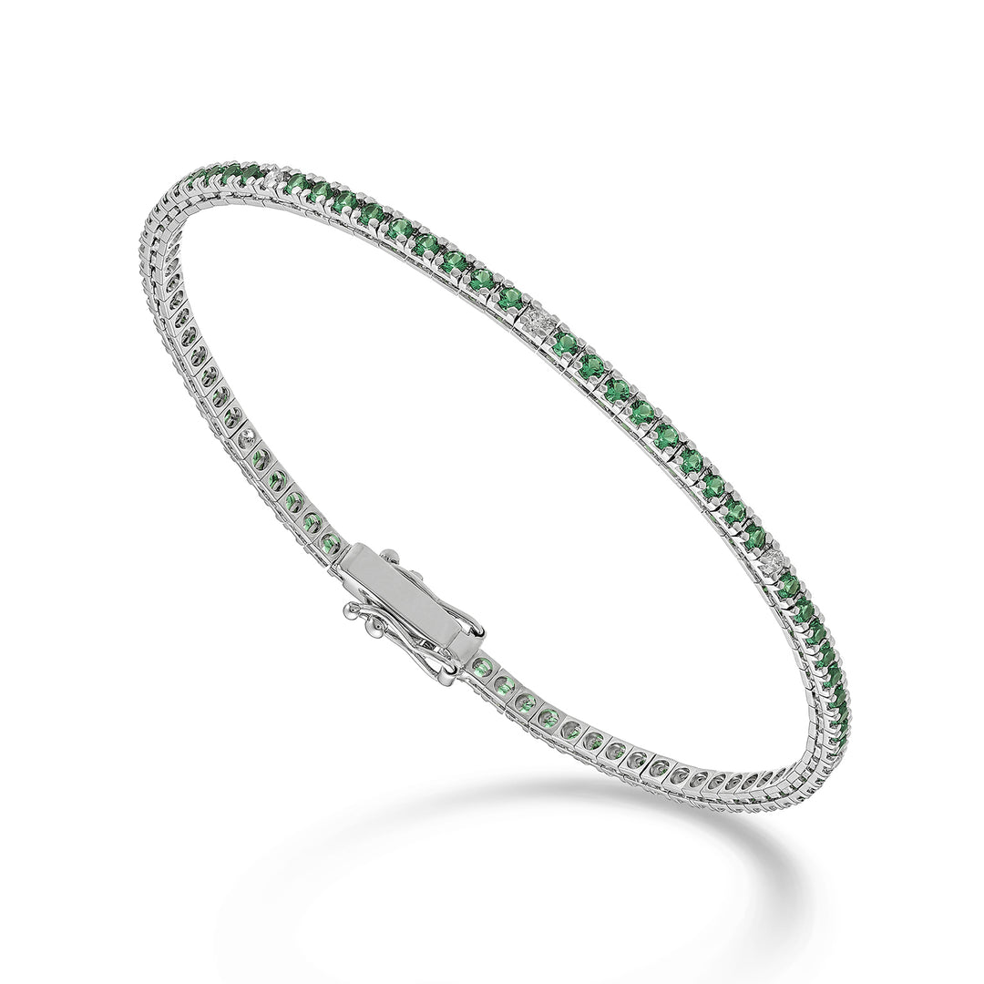 Nihama br tennis 18k émeraudes ct. Diamants de 1,53 ct. 0,18 cm. 17,5 à 80 réglages NBTQ220SMRDIO4