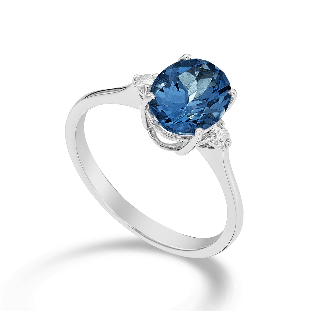 Mikiko un topaz albastru Londra oval de 18k 7x9 ct.2.00 diam. 0,08 ct MA5143O4TPBL