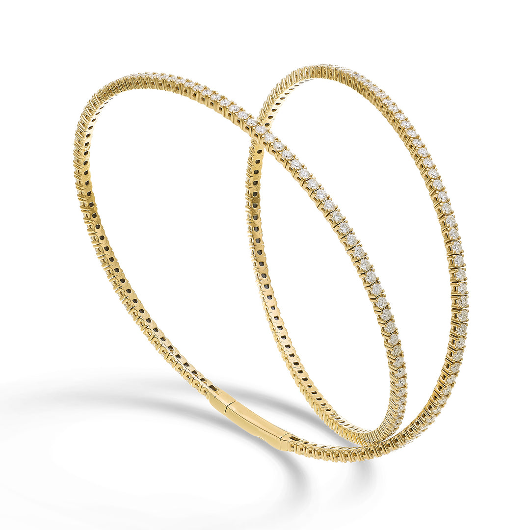 Golay br 18k tenis flex 2 ture diam. Aur galben de 3,20 ct 17 cm GBFLEX003DIO1