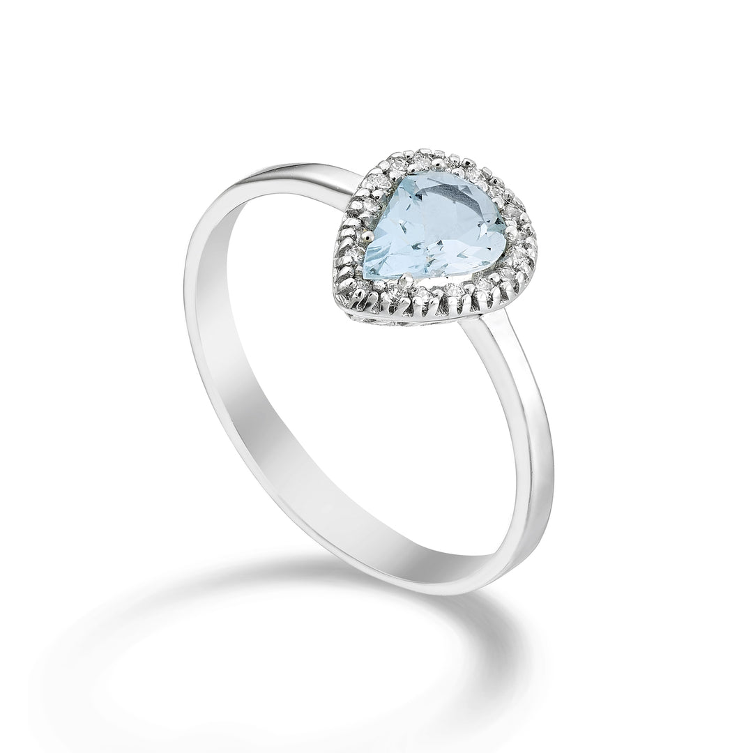 Mikiko an 18k aquamarine drop 7x5 ct.0.50 dia ct.0.09 MA5168O4AM