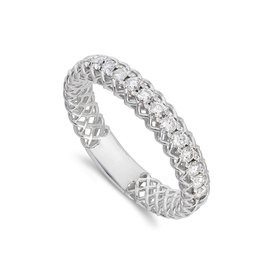 Bague Golay 1/2 tour avec maille diamant 1,30 mm et barrette ARMG001DI25-22340110051