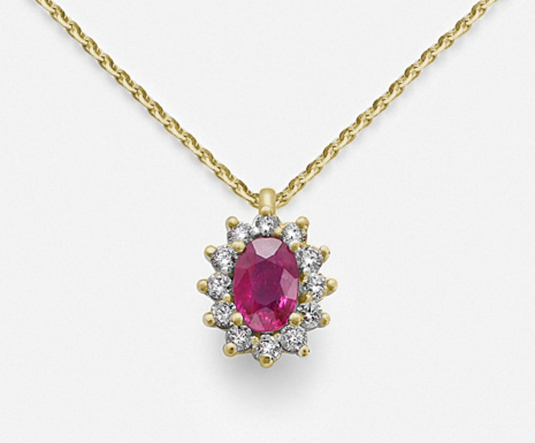 Mikiko cl 18k oval yakut 6x4 sarı altın 0,40 ct çap. ct.0.23 MD5047O1RBC