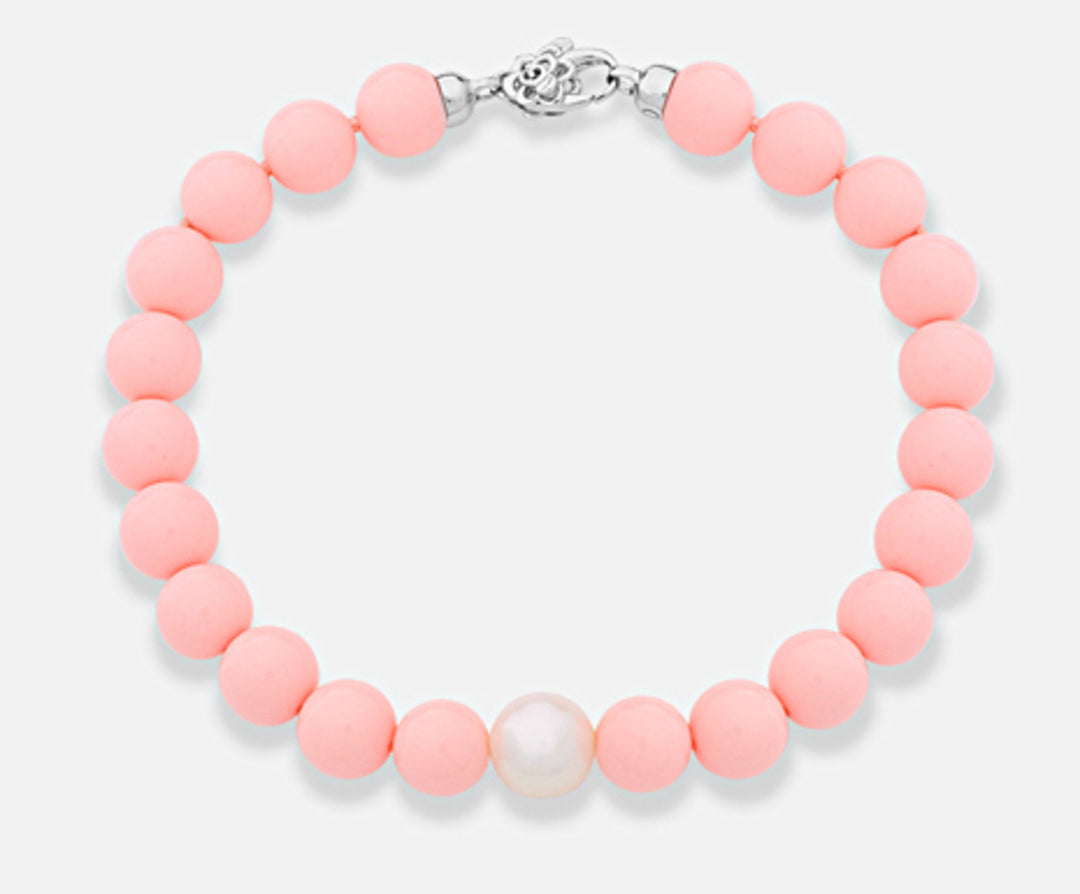 Mikiko br ag925 fw 9/10 pink coral agglomerate 8mm MB7364A4CORALLO