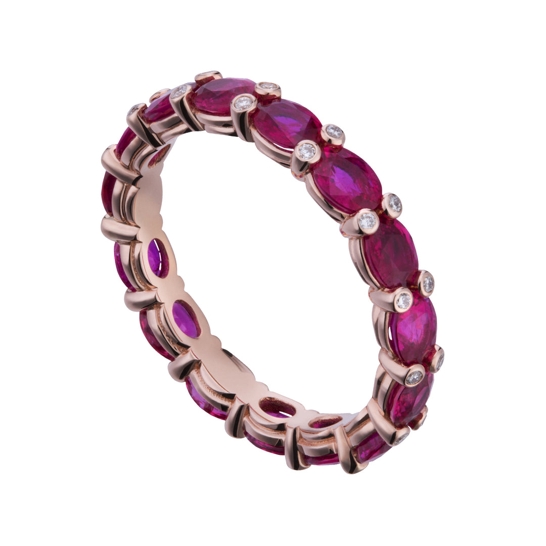 Golay gyrodito ring med 4x3 ovala rubiner och diamanter AET073DIRU-21076110010