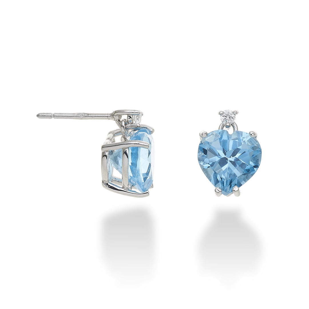 Mikiko veya 18k mavi topaz kalp 8x8 ct.4,60 çap. ct.0,05 MOCL198DITPAZ88O4