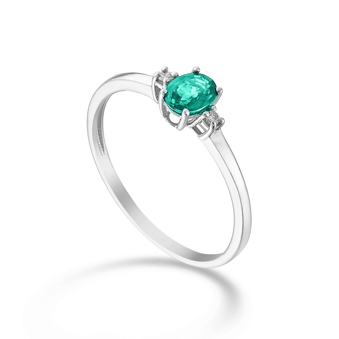 Nihama une émeraude ovale 9k 5x4 ct.0,30 diam. 0,02 ctNA5191R4BE