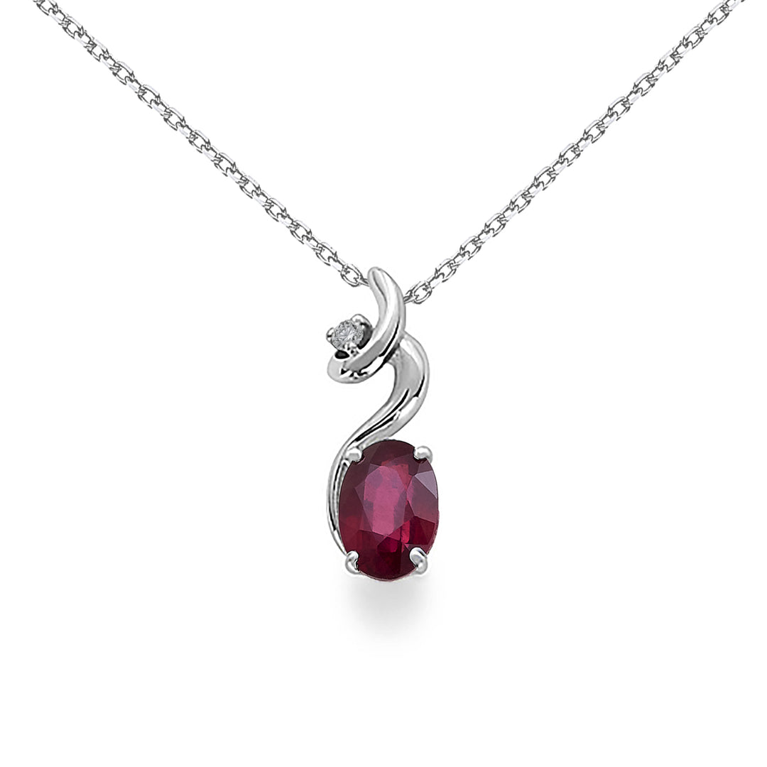 Nihama cl 18k robijn n. ovaal 6x4 ct.0,57 diam. ct.0,01 ND5024O4RBN057