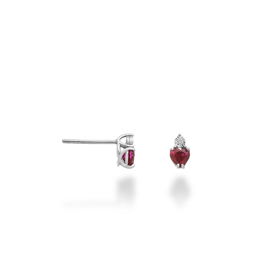 Nihama eller 18k rubinhjärta 4x4 med diamant NO5179O4RBR