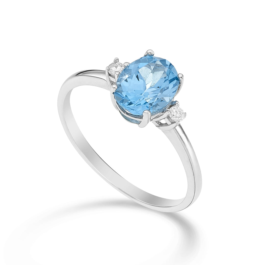 Nihama 18-karatowy owalny niebieski topaz 8x6 ct.1,50 śr. 0,05 ct NA5074O4TPAZ