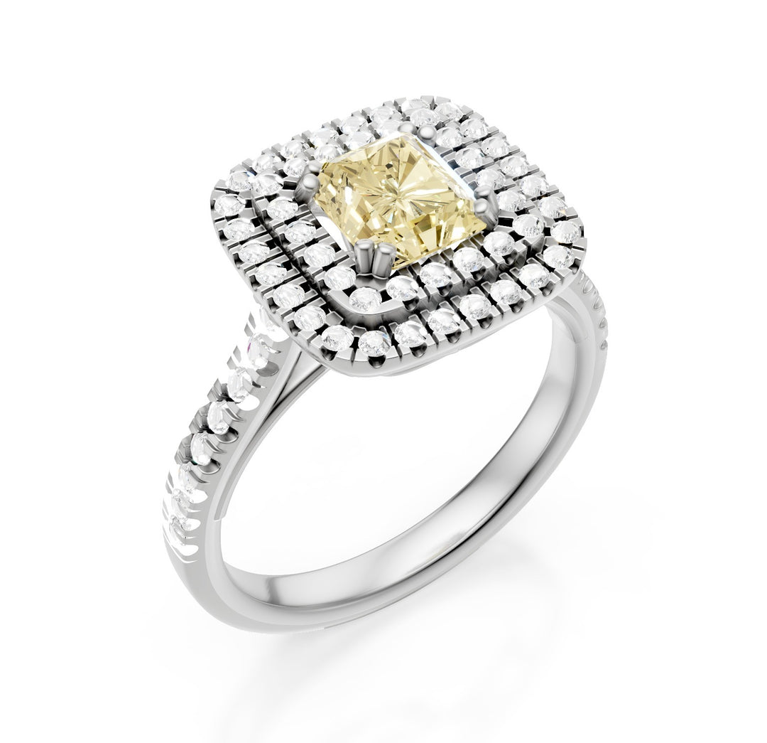 Golay efektní zářivý diamantový prsten 5x4 s dvojitým obrysem AMP642DFY54-25056110010