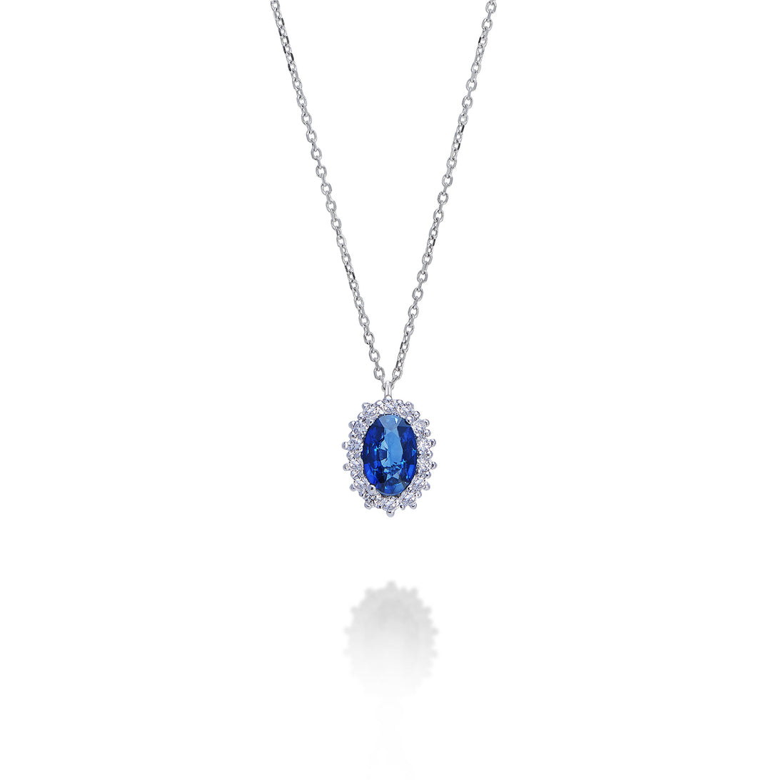 Nihama cl 18k zaffiro ovale 6x4 ct.0,40 diam. ct.0,13 ND5086O4ZFN