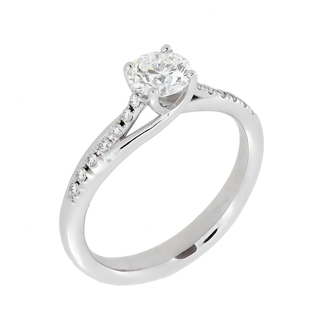 Solitérní prsten Golay grace s diamanty na stopce. pes ABTRESOL02-21259110034