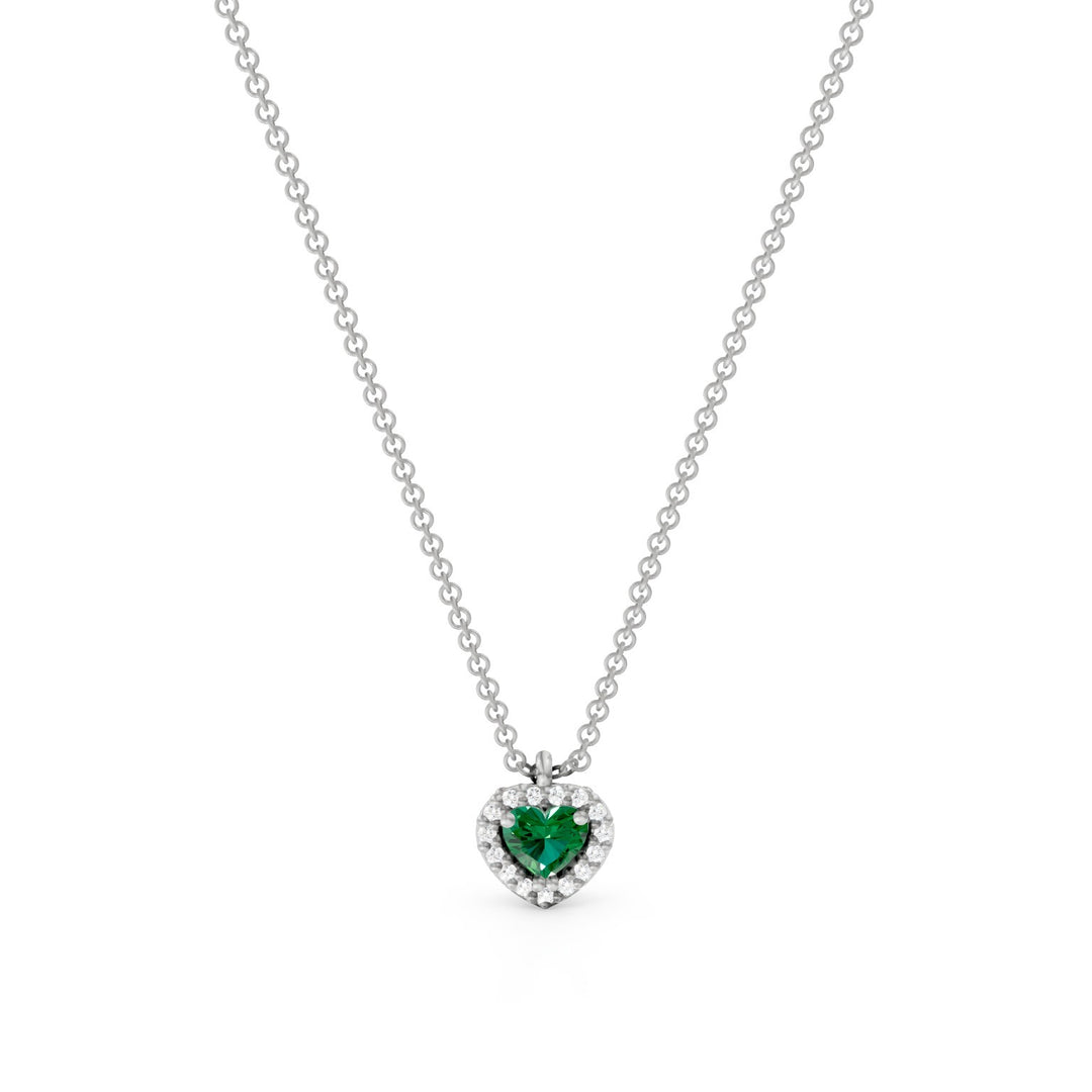 Collar Golay con corazón central de esmeralda con contorno PCT003DISM1C-24304110067