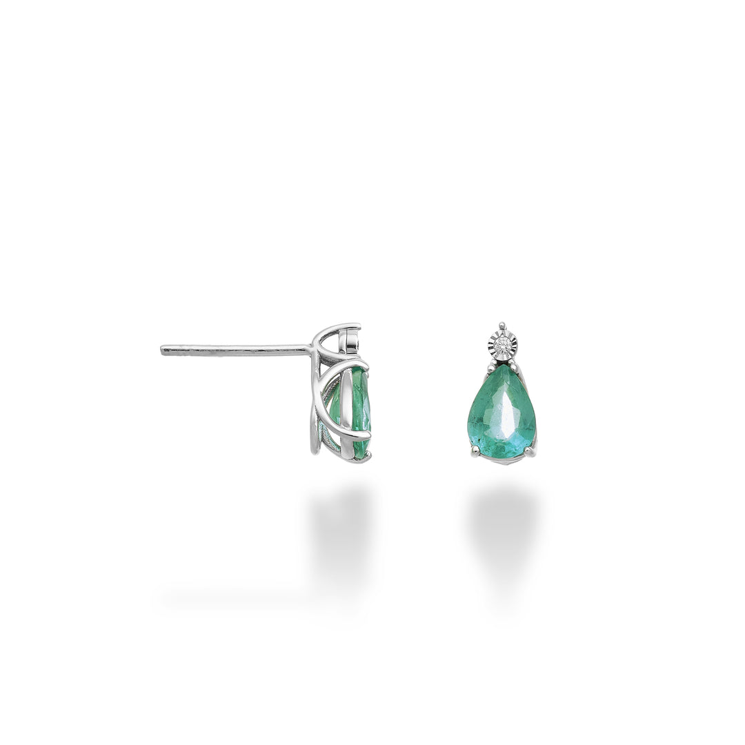 Mikiko ή 9k emerald n. 7x5 σταγόνα με διαμάντι MO5177R4SMN120