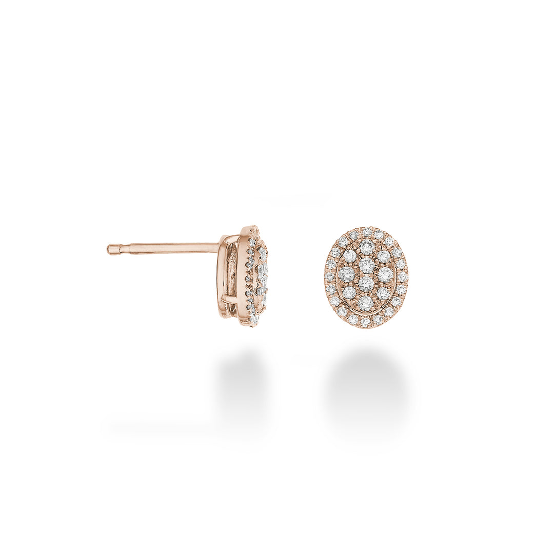 Golay multi-stone náušnice oválného tvaru růžové zlato OMPC002DI1R-23184110048