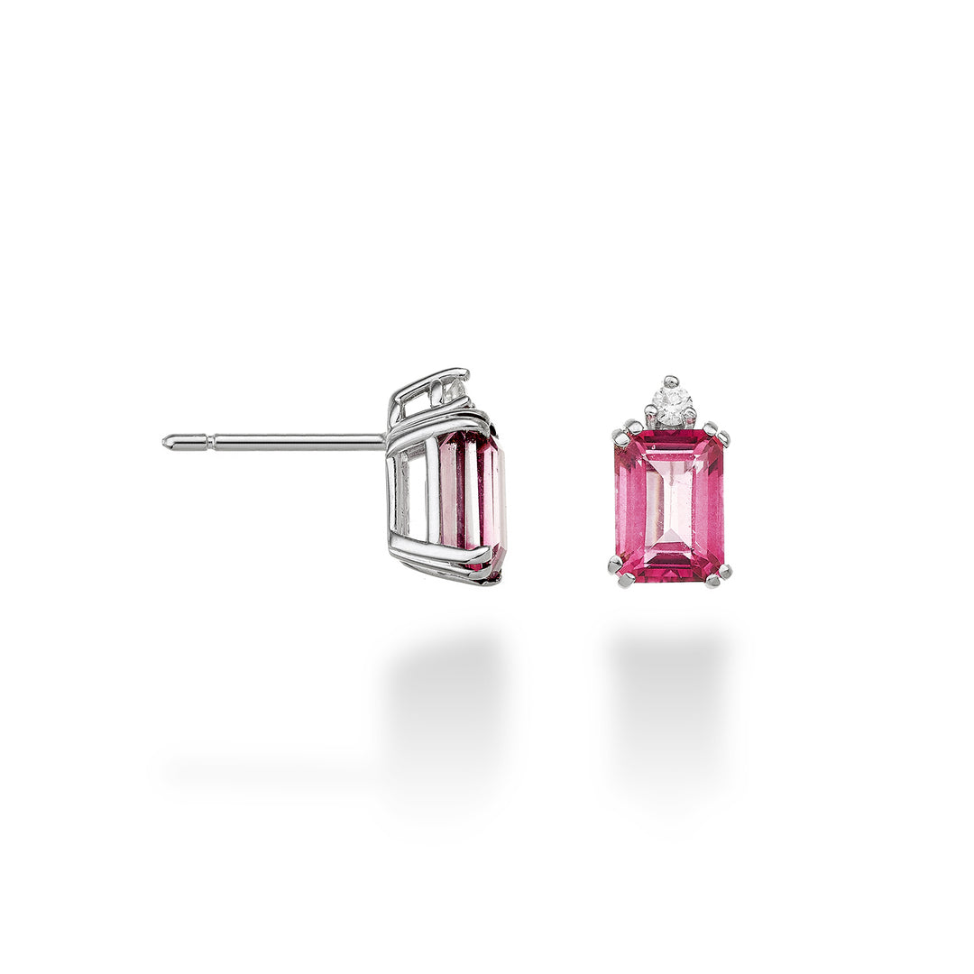 Mikiko oder 18k achteckiger rosa Topas 7x5 ct.2,20 Durchm. ct.0,05 MOCL090DITPPK2O4