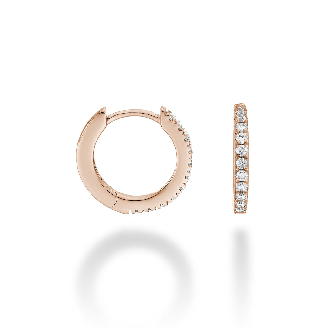 Mikiko eller 18k ct.0.22 str. 3 rosa gull diam. øst. 13,5 mm MO5078O3BR022-3