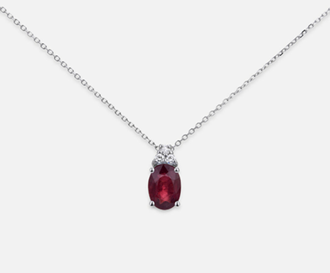 Nihama cl 18k ρουμπίνι n. οβάλ 7x5 ct.0.85 dia ct.0.045 ND5055O4RBN085