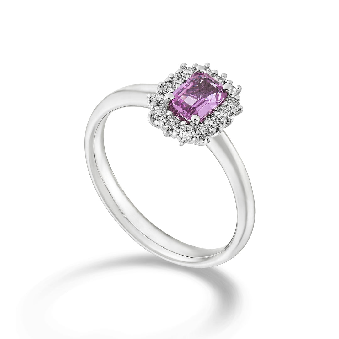 Anillo golay zaff octogonal rosa 6x4 y 14 piedras ACL058DIZP64-14-24194110031