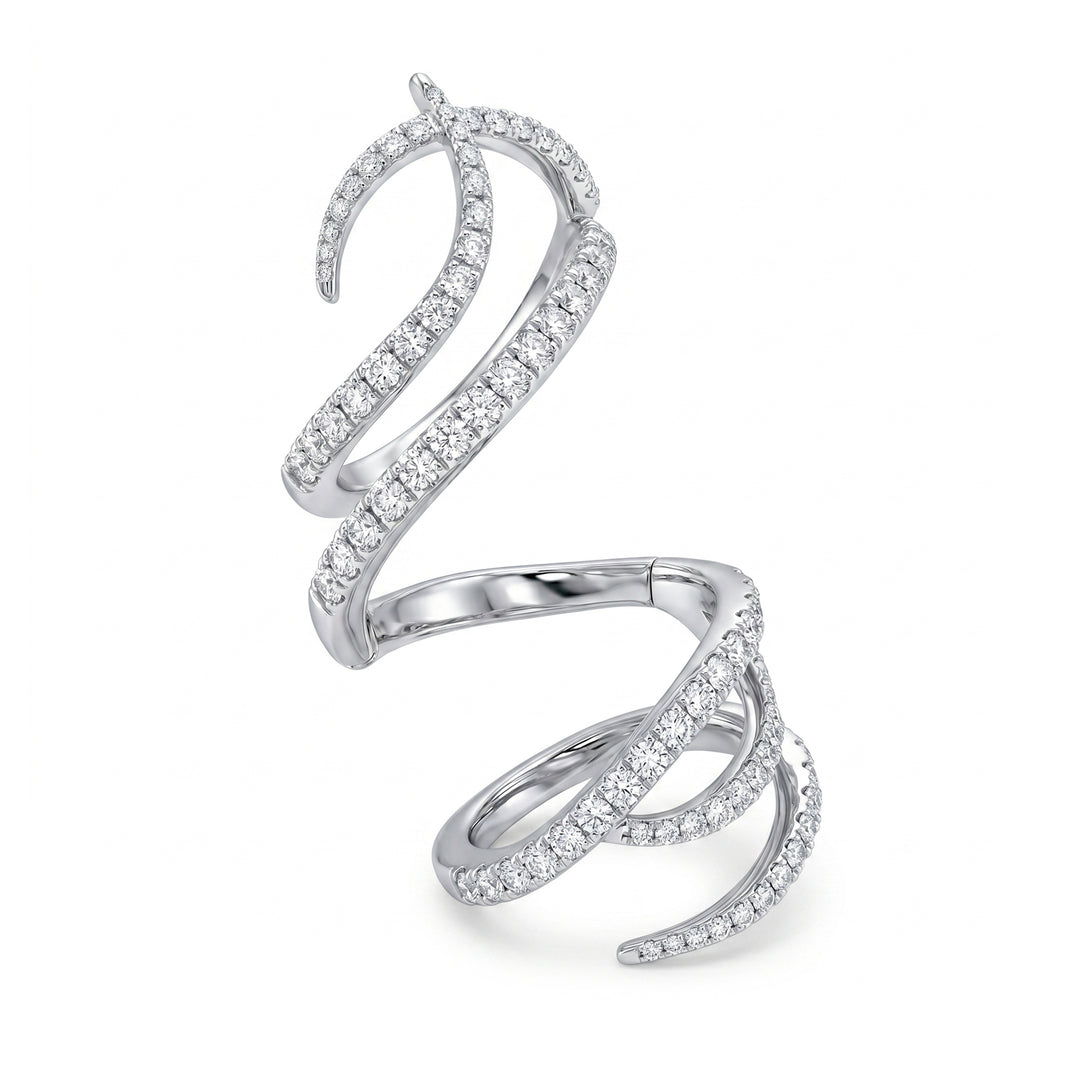 Golay anello snake con diamanti incassati in oro bianco ASNAKE16DB-26114110206